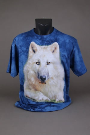 Wolfcenter, Onlineshop, Bekleidung, T-Shirts, Wolf, blau