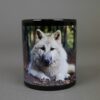 Wolfcenter, Onlineshop. Souvenirs, Tassen & Becher, weißer Wolf, schwarz